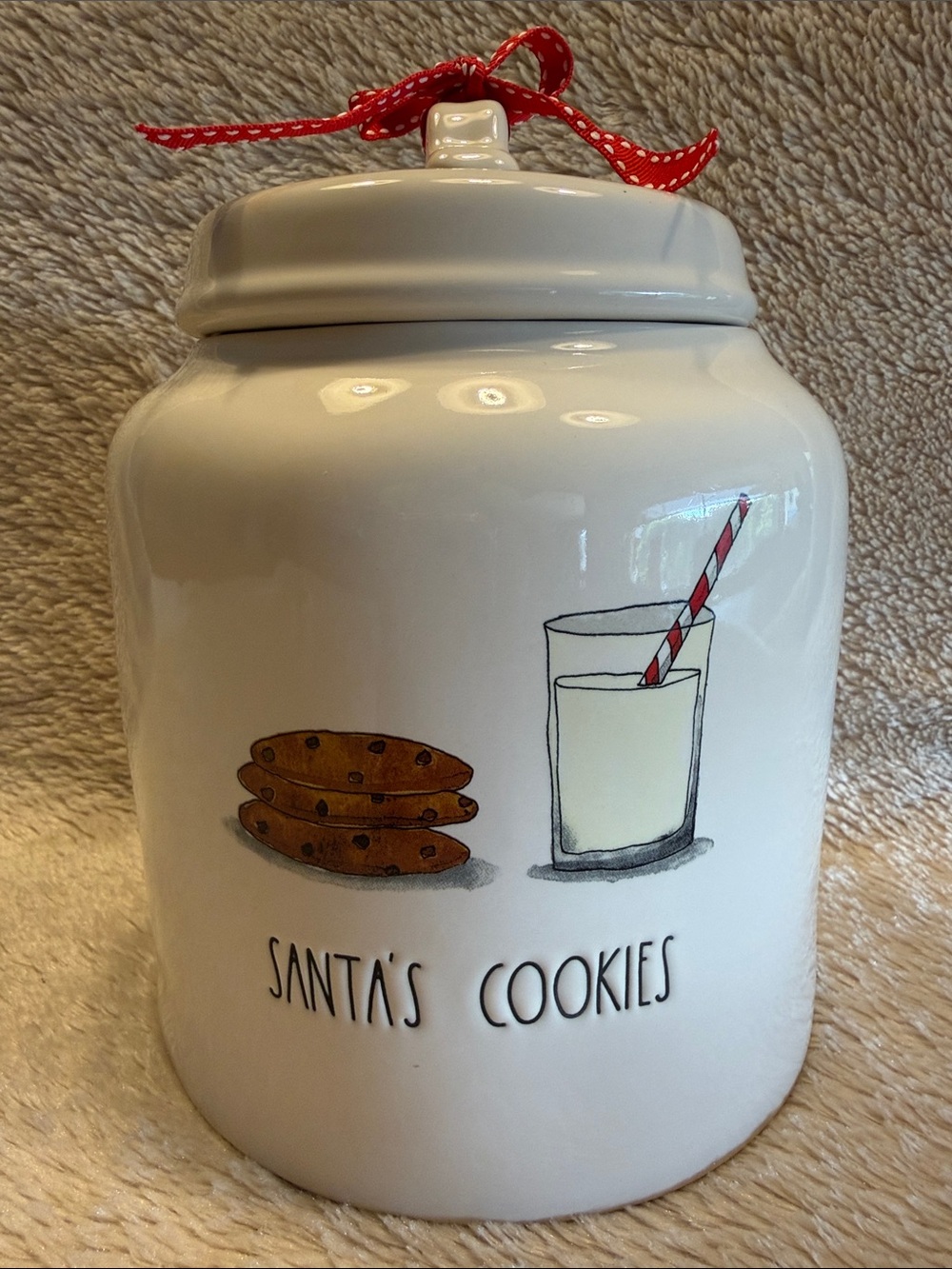 RAE DUNN Santa’s Chubby Cookie Canister